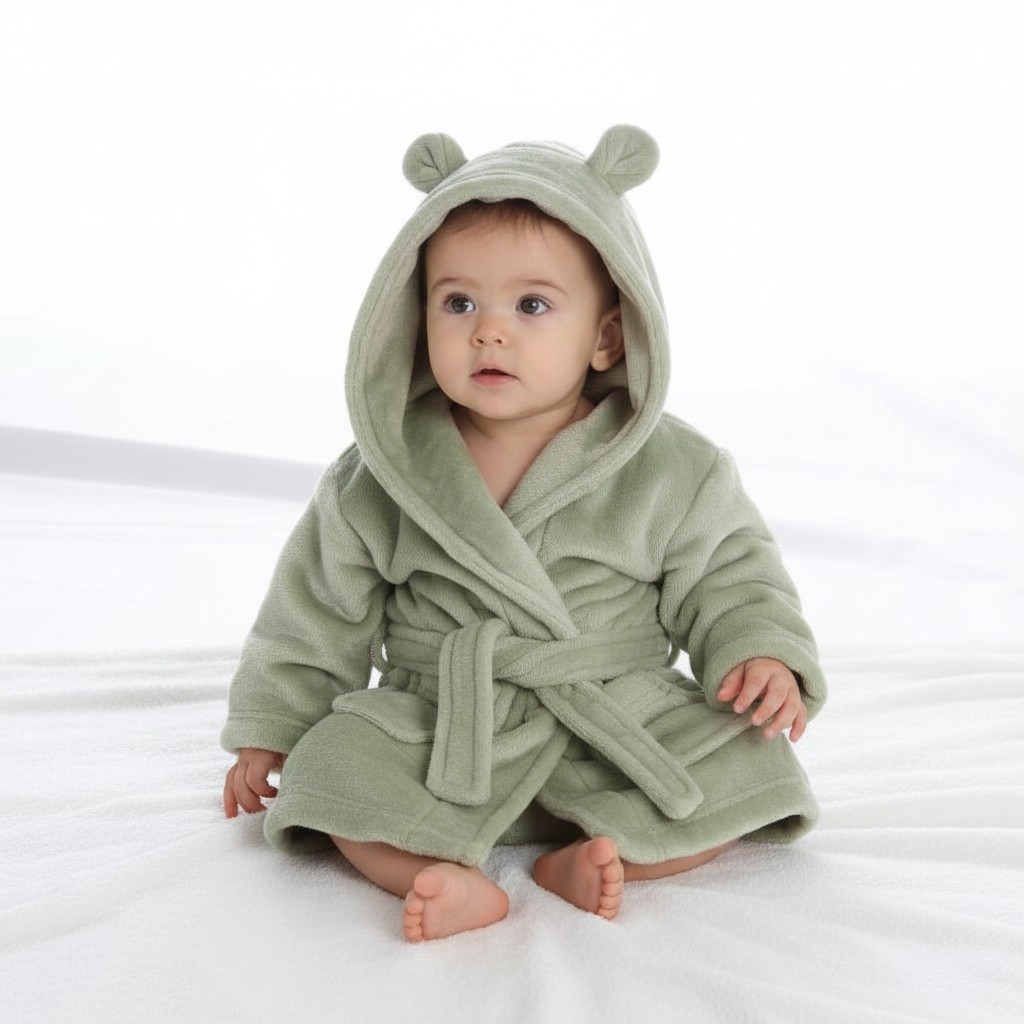 Baby Town 18C851/6-24 5056188246643 BT18C851 Dusky Green Dressing gown ( 6-24 months)