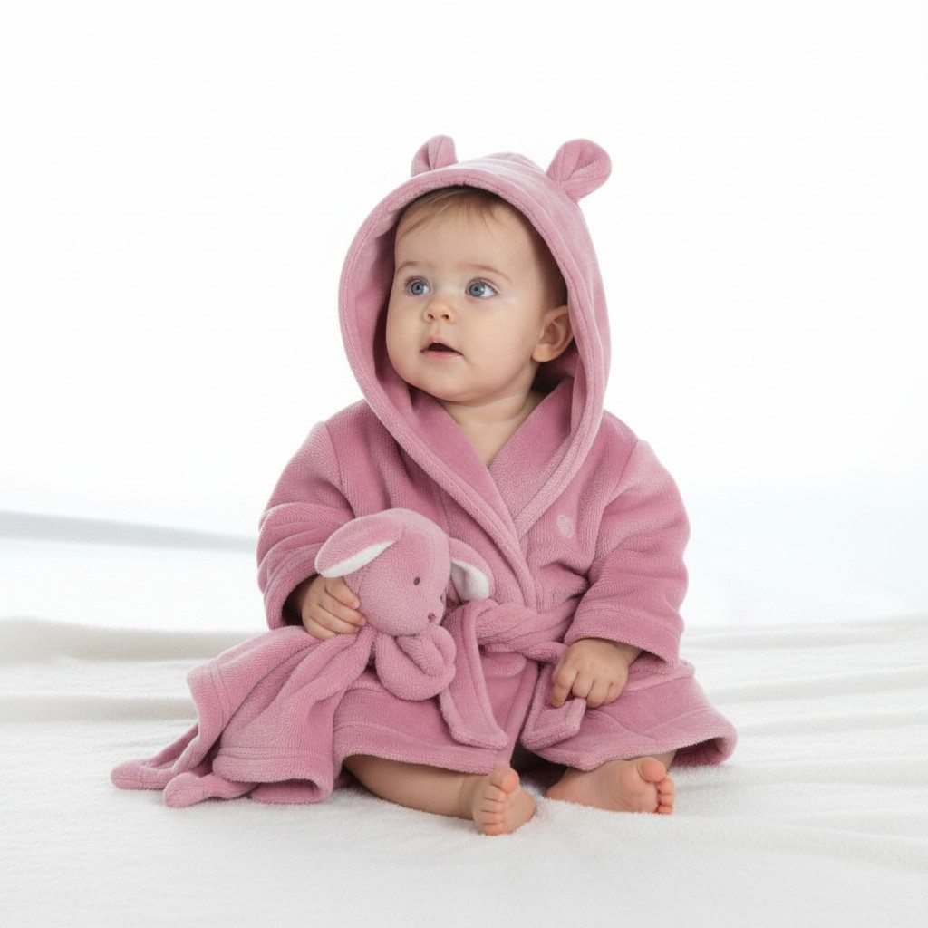 Baby Town 18C852/0-6 5056188246650 BT18C852-0-6 Dusky Pink Dressing Gown (0-6 months)