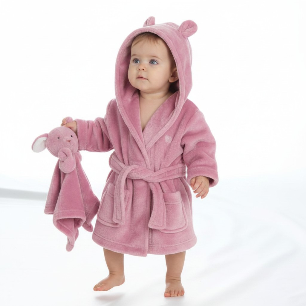 Baby Town 18C852/0-6 5056188246650 BT18C852-0-6 Dusky Pink Dressing Gown (0-6 months)