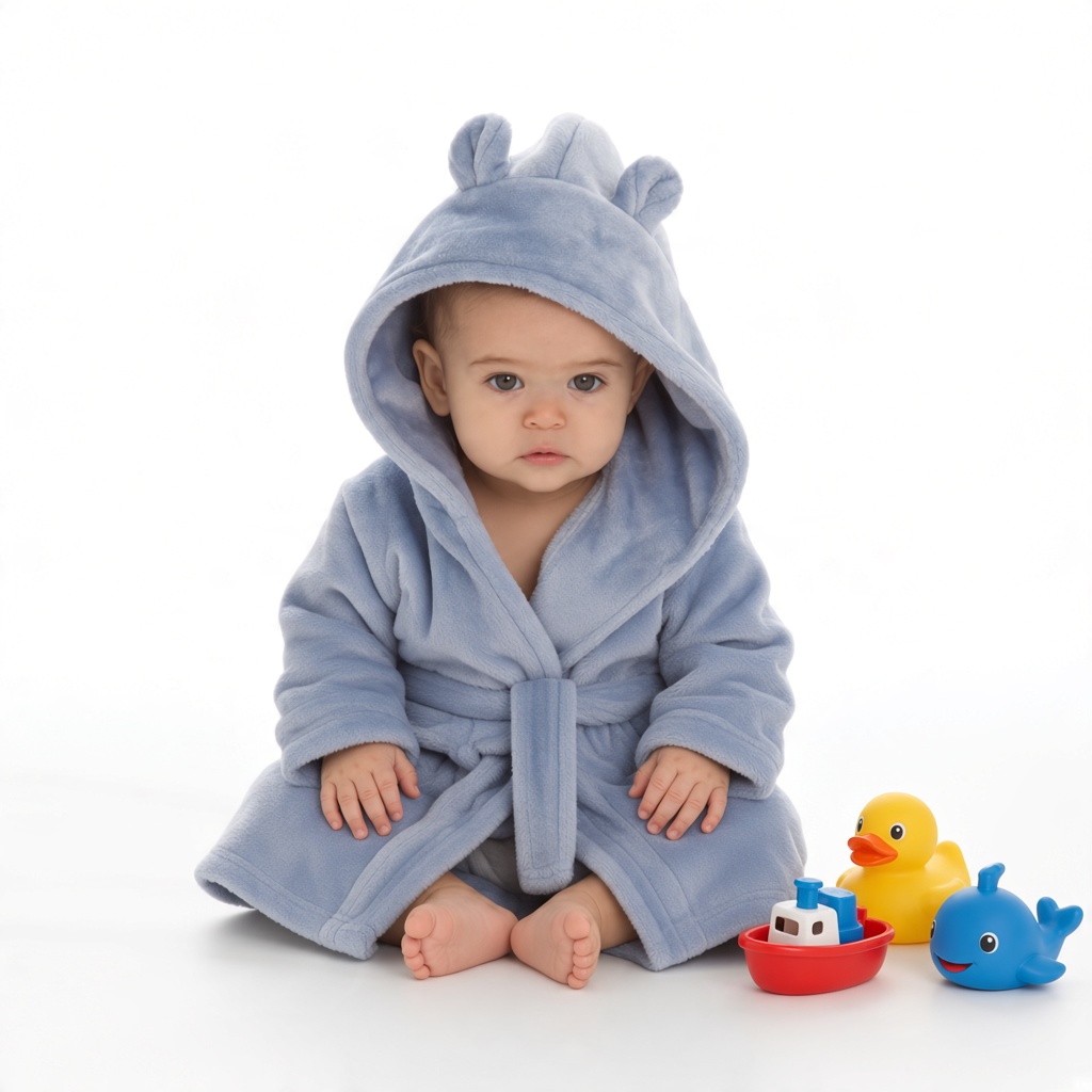 Baby Town 18C853/0-6 5056188246674 BT18C853-06 Dusky Blue Dressing gown (0-6 months)