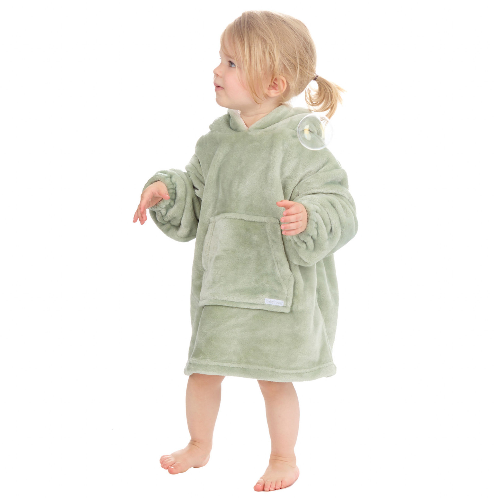 Baby Town 18C904  BT18C904G Sage Green Oversize Hoodie (18m - 3 years)