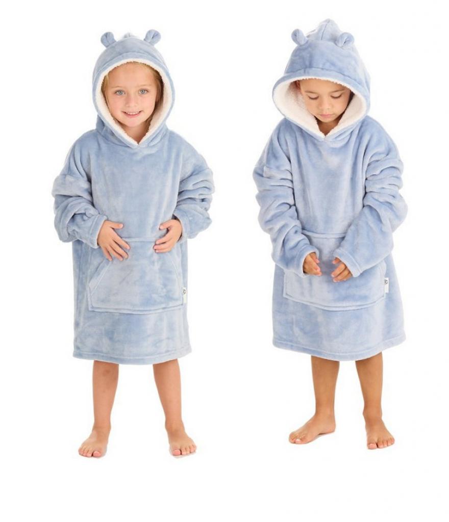 Baby Town 18C938  BT18C938 Dusky Blue Oversize Hoodie (3-6 years)