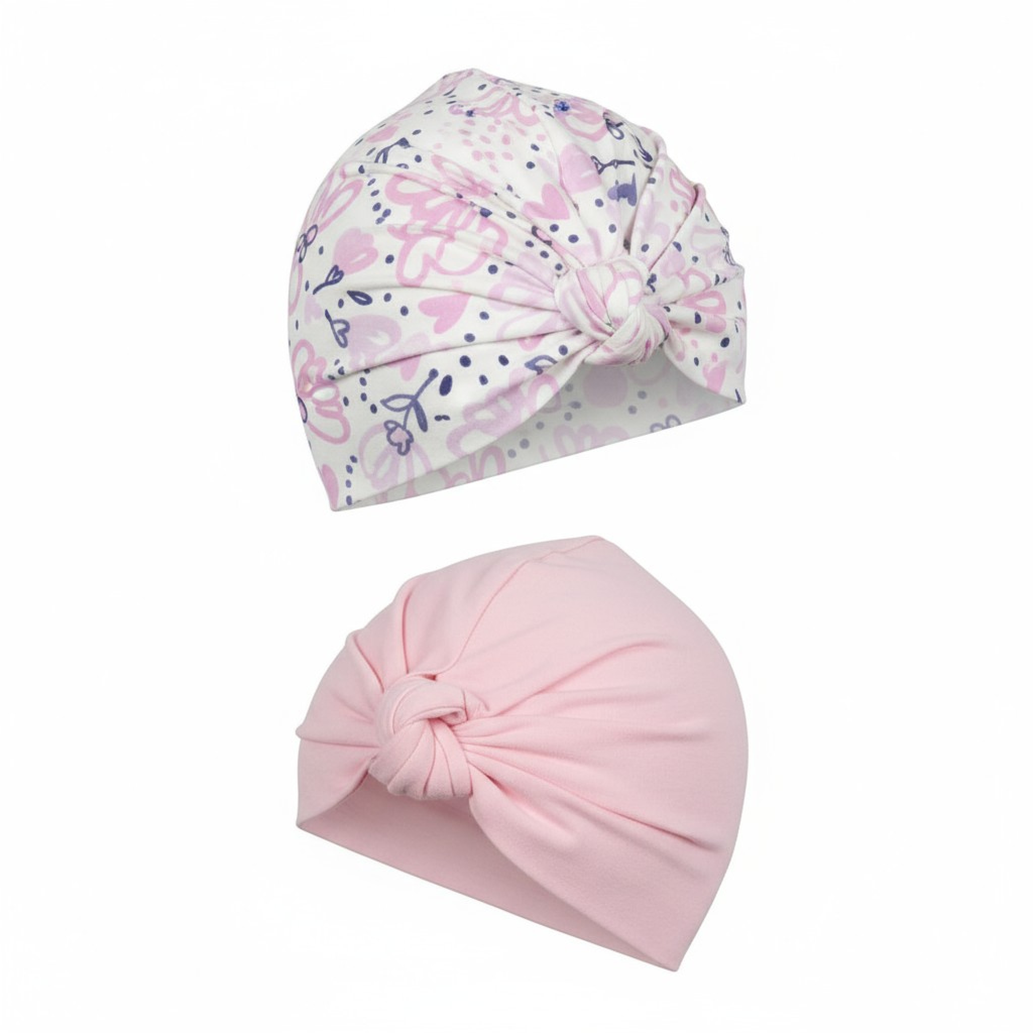 Baby Town 19C221 5056188227475 BT19C221A "Flowers and Bow" Two Pack Turban Set (0-6 months)