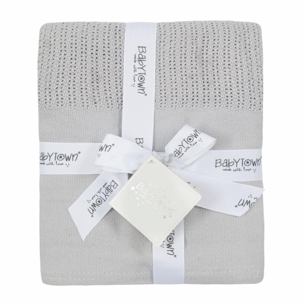 Baby Town 19C227/GREY 5056188229356 BT19C227 Heavy Knit Cellular Blanket