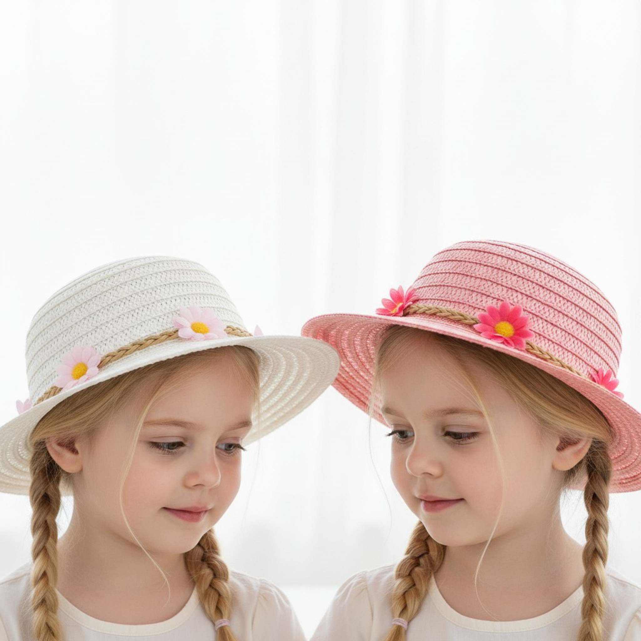 Bartleby Kids Wear HC499X 5060568882604 BWHC331 Daisy Straw Hat (50-54cm)