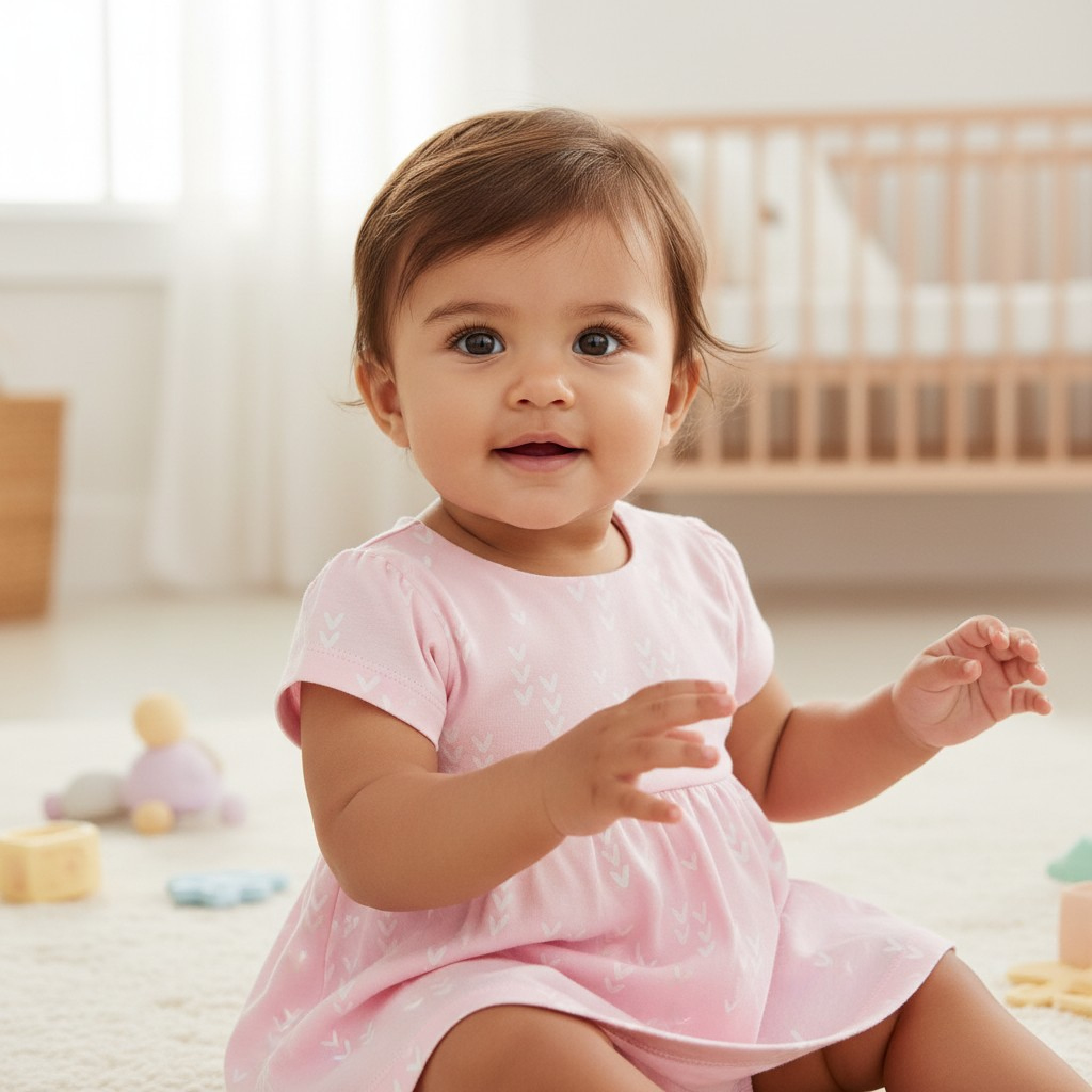 Babybol Barcelona 140438 8434295685765 BY140438 100% Organic "Hearts" Dress Set (6-24 months)