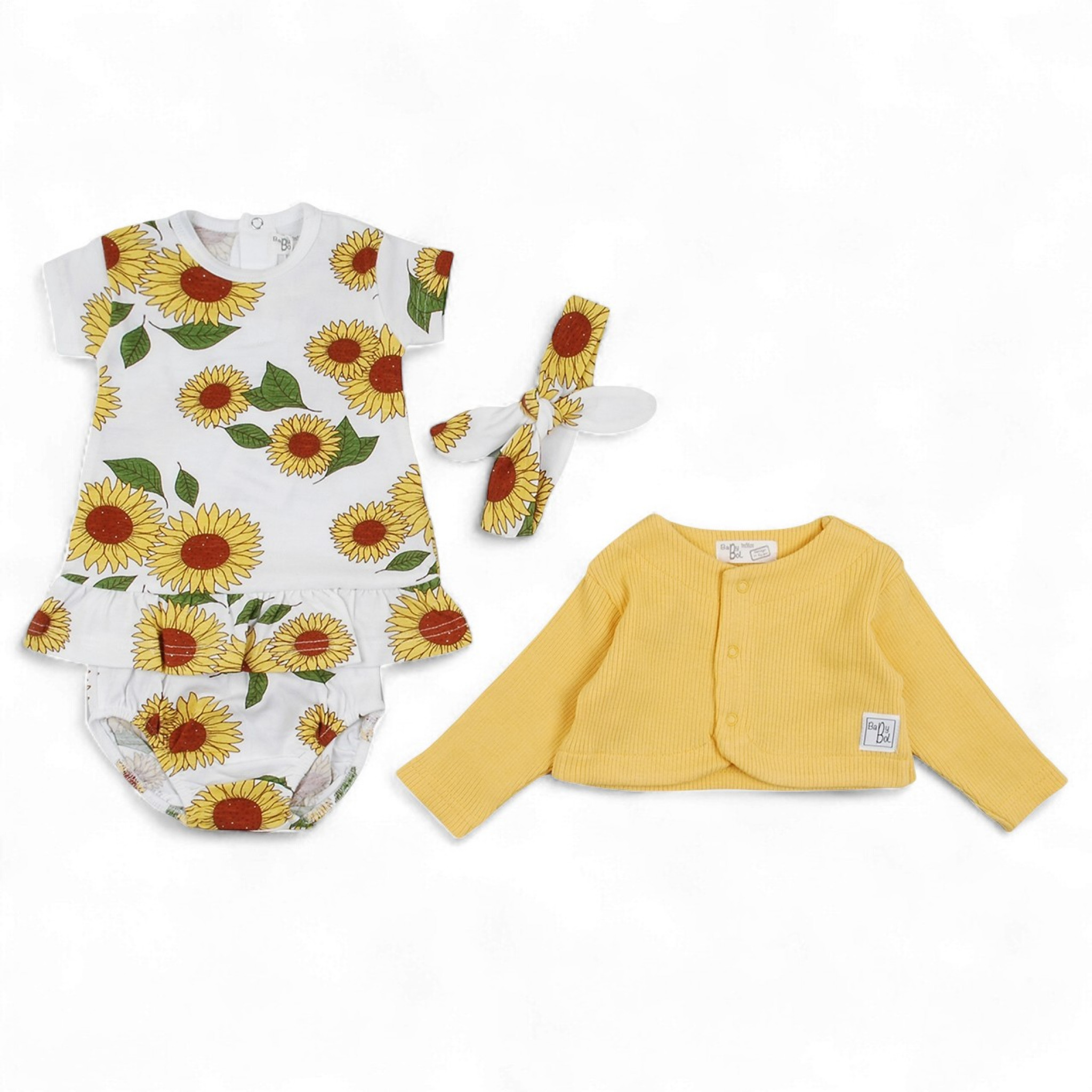 Babybol Barcelona 140863 8434295683488 BY140863Y "Sun Flower" Dress Set with Cardigan (12-24 months)