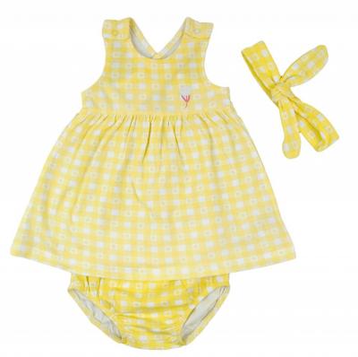 Babybol Barcelona 141008 8434295699137 BY141008 Gingham "Floral" Dress Set (12-24  months)