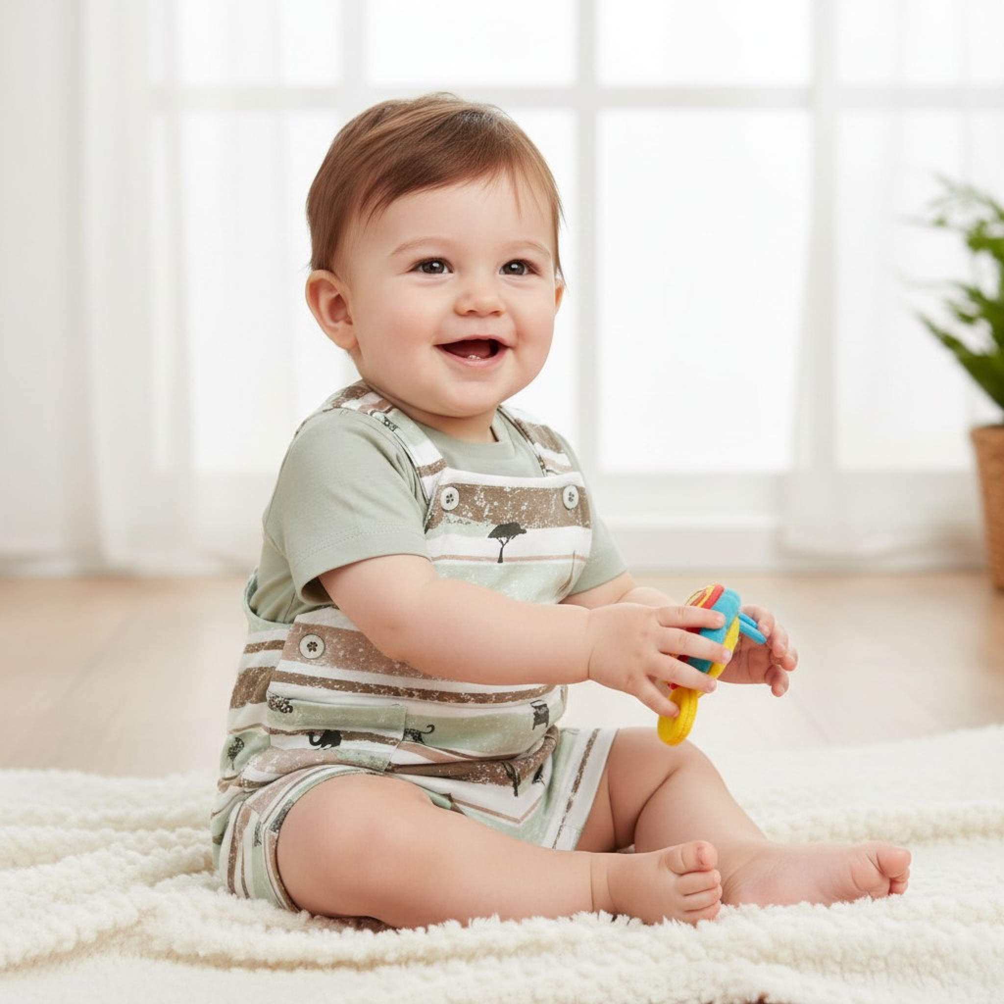 Babybol Barcelona 142044 8434295694514 BY142044G  "Safari" Dungaree Set (6-24  months)