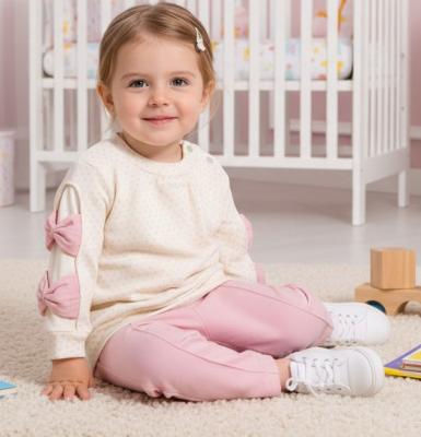 BY2530  Dotty Bow top and trousers  ( 9-24 months)