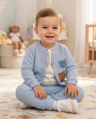 BY2614  Honey comb top, jacket and trousers  ( 6-24 months)