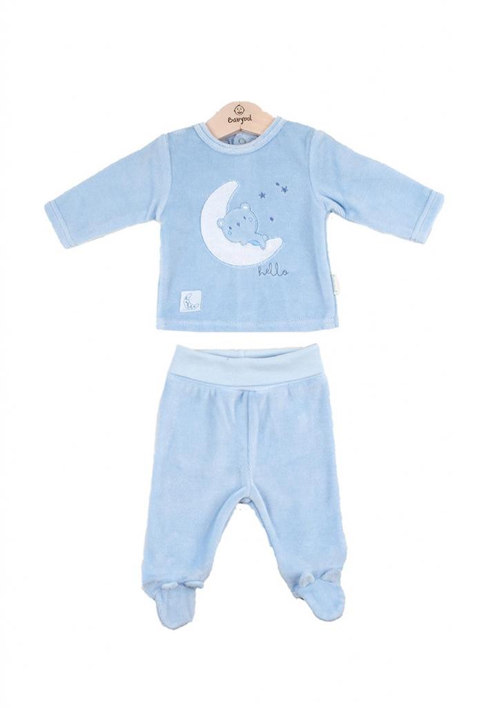 Babybol Barcelona  * BYB22011 Velour Boxed Two Piece "Hello" (1-3 months)