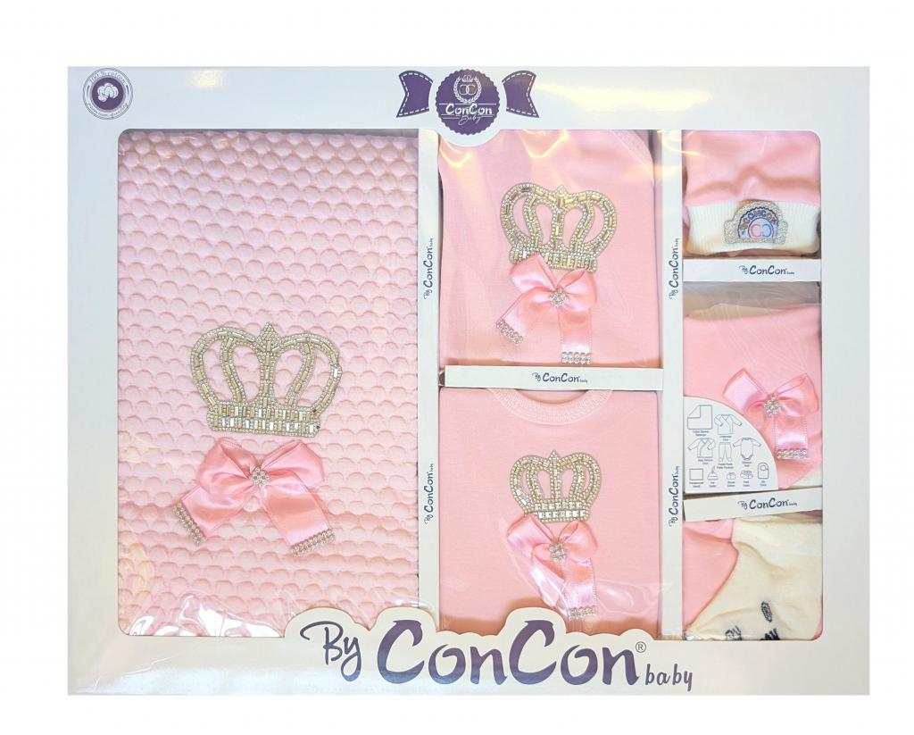 ConCon Baby   CBCC10030-P  10 Piece boxed  Gift Set "Sparkle Crown" Pink