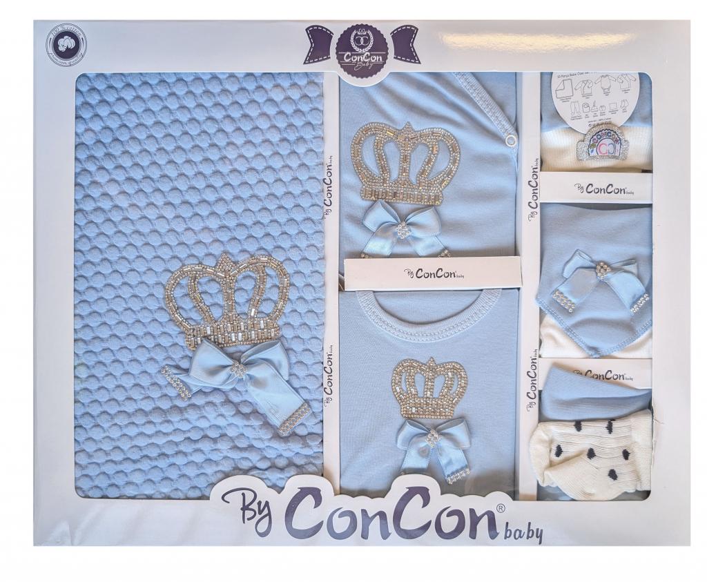 ConCon Baby   CBCC10030-S 10 Piece boxed  Gift Set "Sparkle Crown" Sky