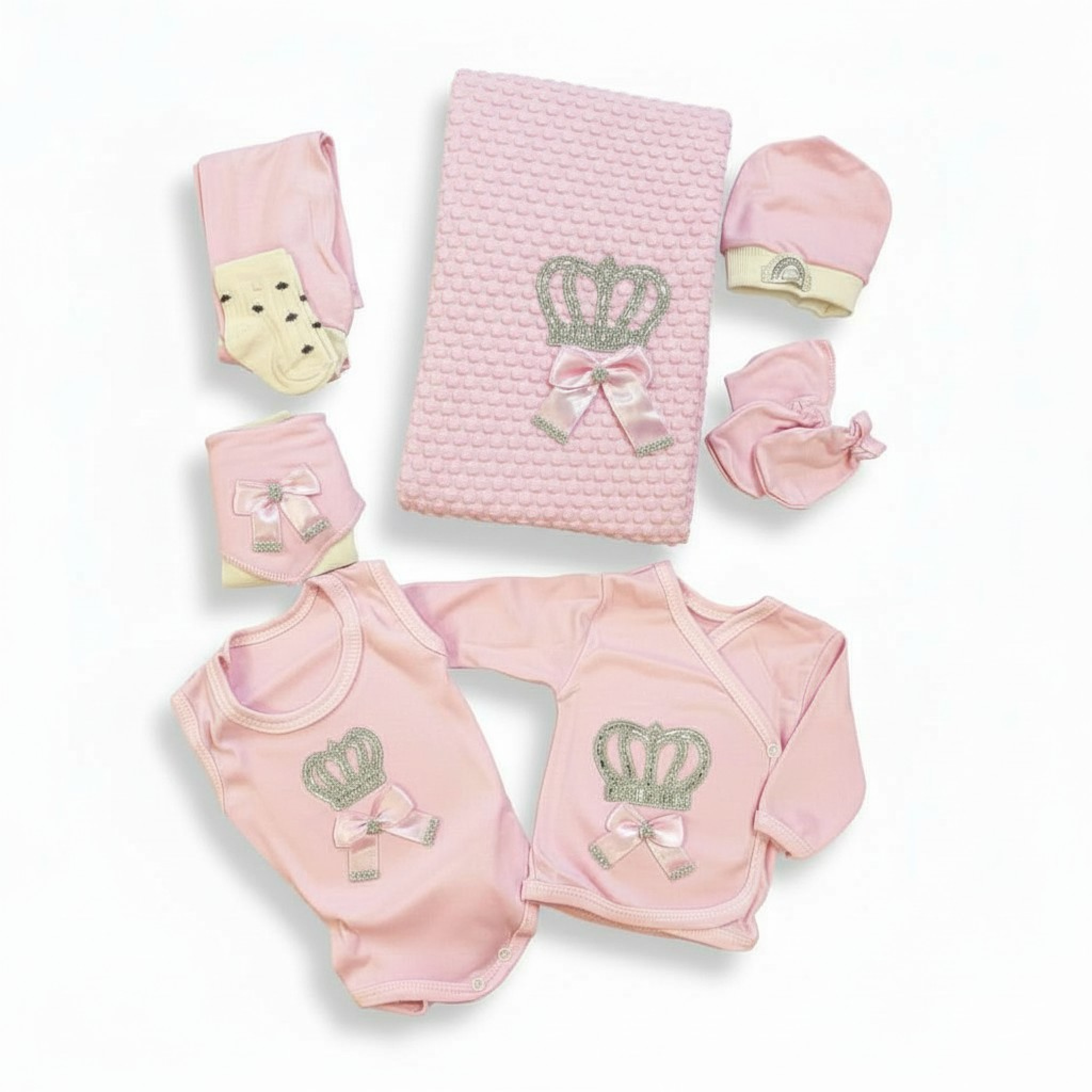 ConCon Baby   CBCC10030P  10 Piece boxed Set "Sparkle Crown" (0-3 months)