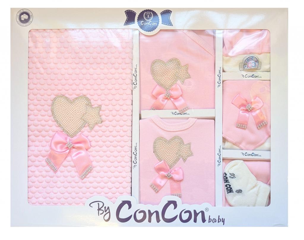 ConCon Baby   CBCC10033-P 10 Piece boxed  Gift Set "Sparkle Heart" Pink