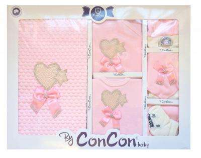 ConCon Baby   CBCC10033P 10 Piece Boxed "Sparkle Heart" Pink (0-3 months)