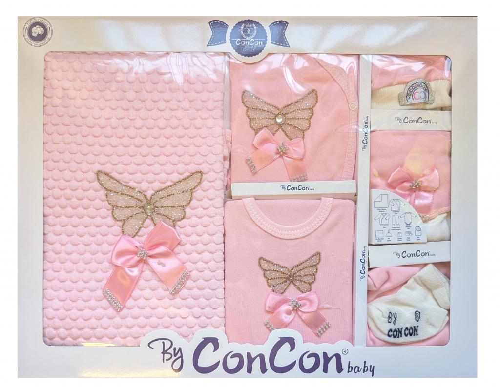 ConCon Baby   CBCC1618-P 10 Piece boxed  Gift Set "Sparkle Butterfly" Pink
