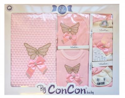 ConCon Baby   CBCC1618P 10 Piece boxed  Gift Set "Sparkle Butterfly" Pink