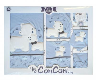 ConCon Baby   CBCC1620-SS  10 Piece Boxed  Gift Set "Bear " Sky (0-3 months)