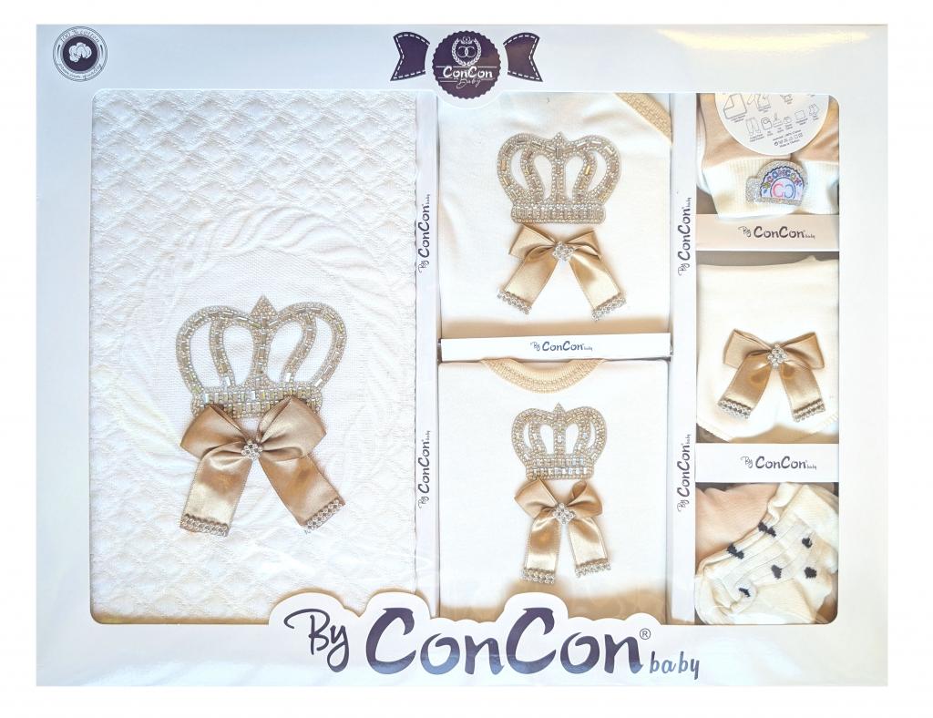 ConCon Baby   CBCC557-G 10 Piece boxed  Gift Set "Sparkle Crown" Gold