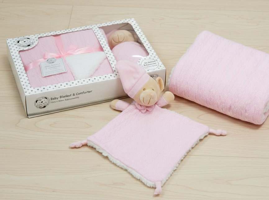 Cute & Co BW-112-2033P  CC112-2033P Gift Set Plush Comforter and Blanket