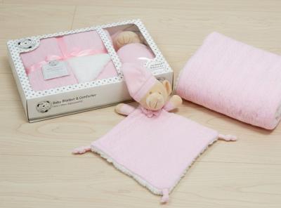 CC112-2033P  Gift Set Plush Comforter and Blanket 
