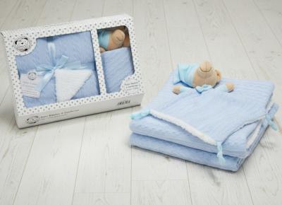 CC112-2033S   Gift Set Plush Comforter and Blanket 