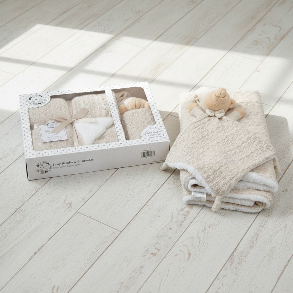 Cute & Co BW-112-2033T  CC112-2033T  Gift Set Plush Comforter and Blanket