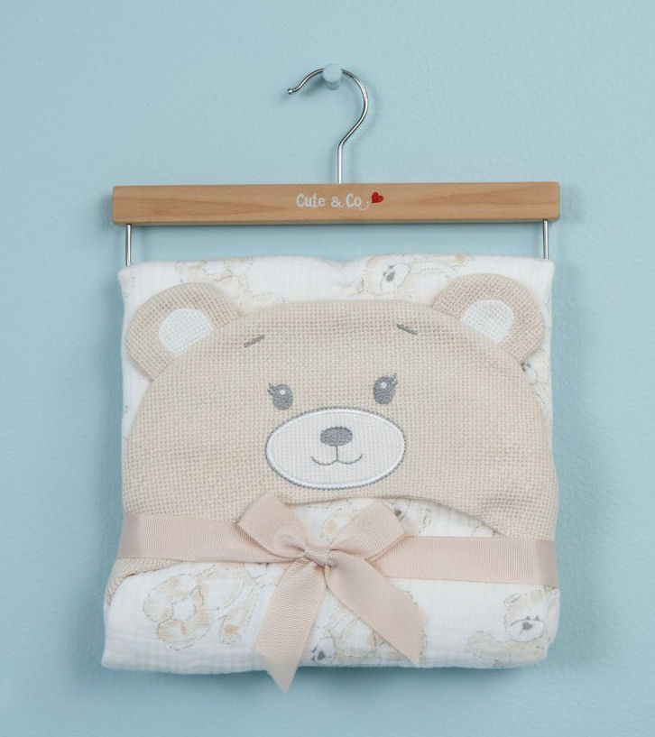 Cute & Co BW-112-3001P  CC112-3003T Muslin Fabric hooded wrap