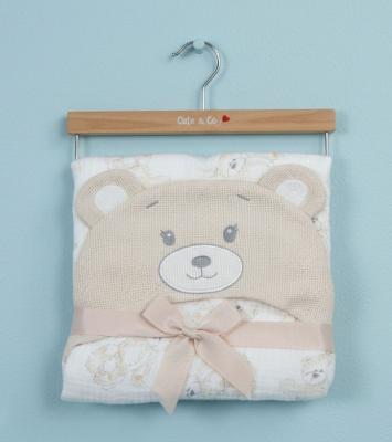 CC112-3003T  Muslin Fabric hooded wrap 
