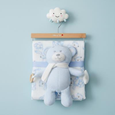 CC112-3004S  Muslin Fabric Blanket & Teddy 