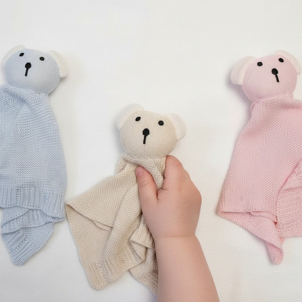 Cute & Co GP-25-1283 Pink = 5035320425832, Blue = 5035320625836, Taupe = 5035320225838 CC25-1283A Knitted Bamboo "Teddy" Comforter SINGLE (Choose)