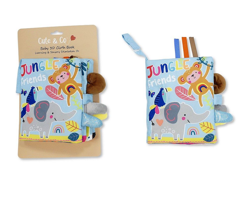 Cute &amp; Co Gp-25-1461 5035320254616 CC25-1461 Taggie Sensory Cloth Book Jungle Friends