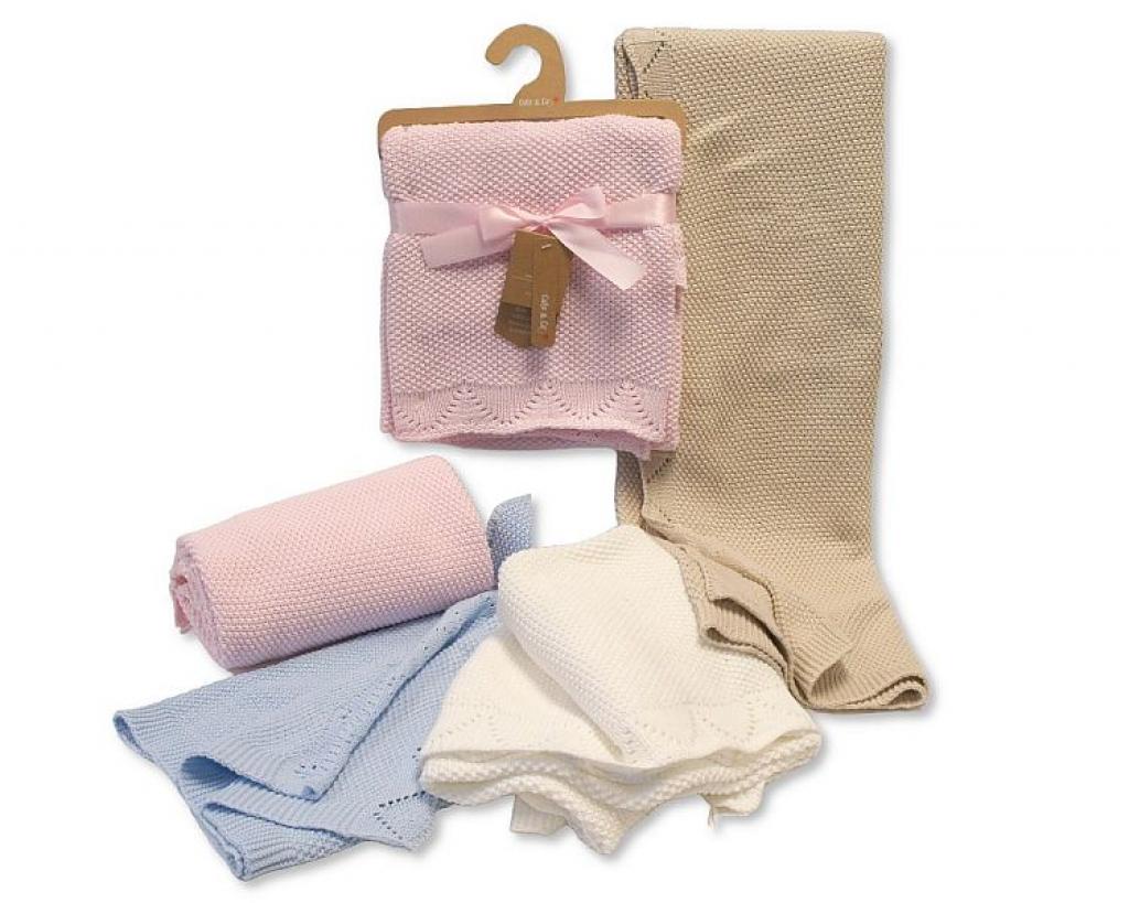 Cute & Co GP-25-2019 Pink = 5035320420196, Sky = 5035320620190, Taupe = 5035320220192 CC25-2019 Knitted Cotton Wrap (Choose Colour)