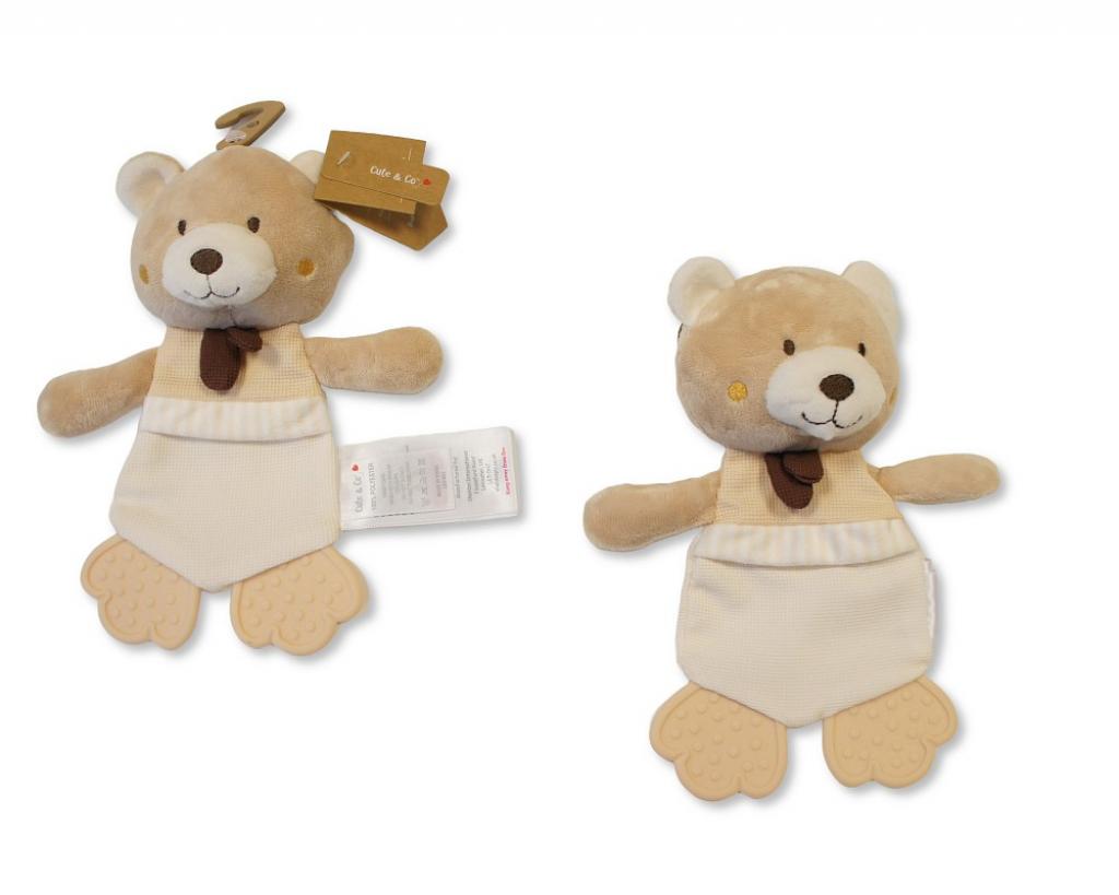 Cute & Co PT-26-0001 5035320260013 CC26-0001 Bear Crinkle Comforter with Rattle and Teether