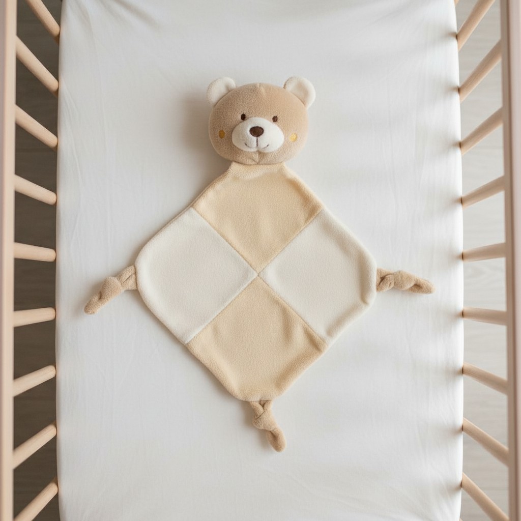 Cute & Co PT-26-0007 5035320260075 CC26-0007A Patchwork Bear Comforter with Rattle SINGLE
