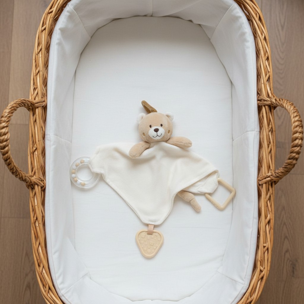 Cute & Co PT-26-0008 5035320260082 CC26-0008A Bear Comforter with Rattle, Ring &Teether SINGLE