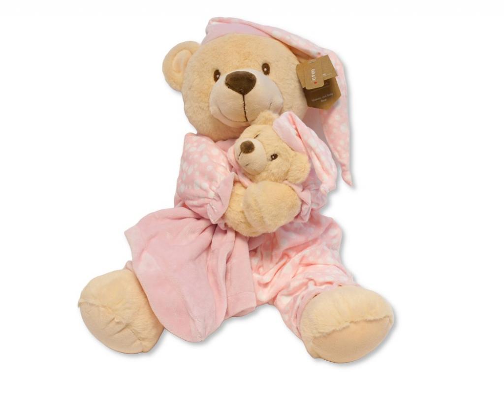 Cute & Co PT-26-0032  CC26-0032P Pink Bear with Baby Bear Comforter.