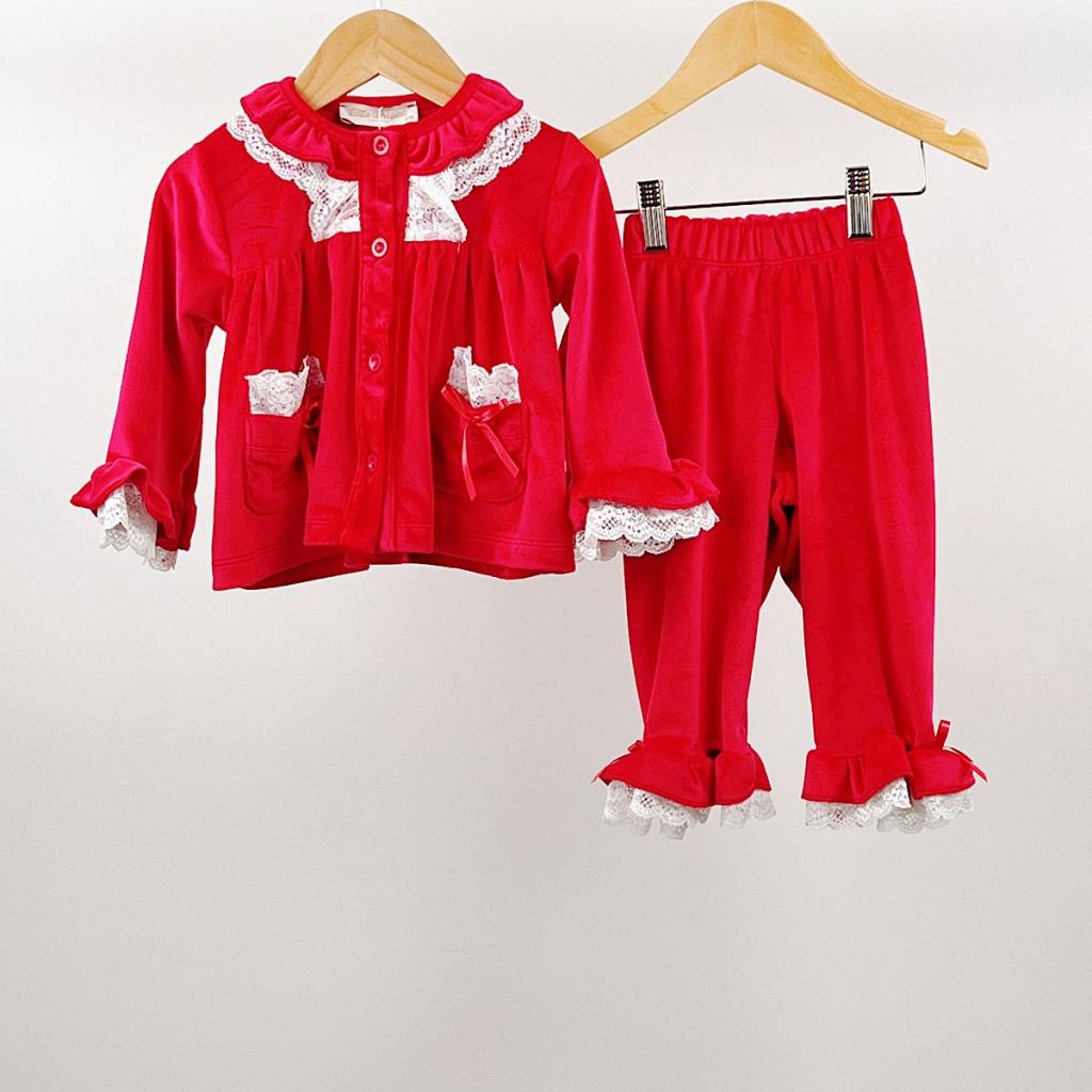 Claire Couture China * CC3539 Velveteen Lace Outfit (0-24 months)