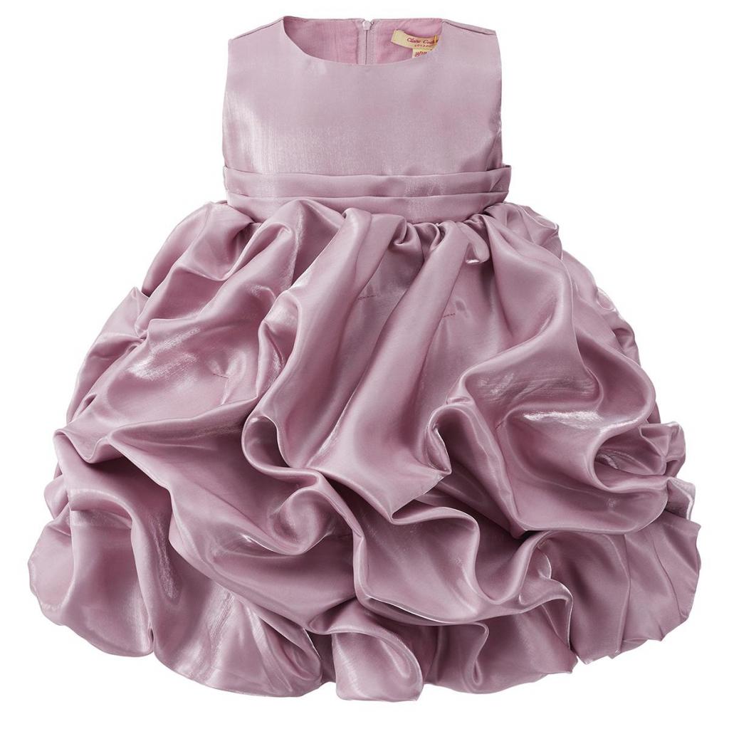 Tia London 67562DUSTYPINK * CC67562DP Structured Ruffle Party Dress (6-24 months)