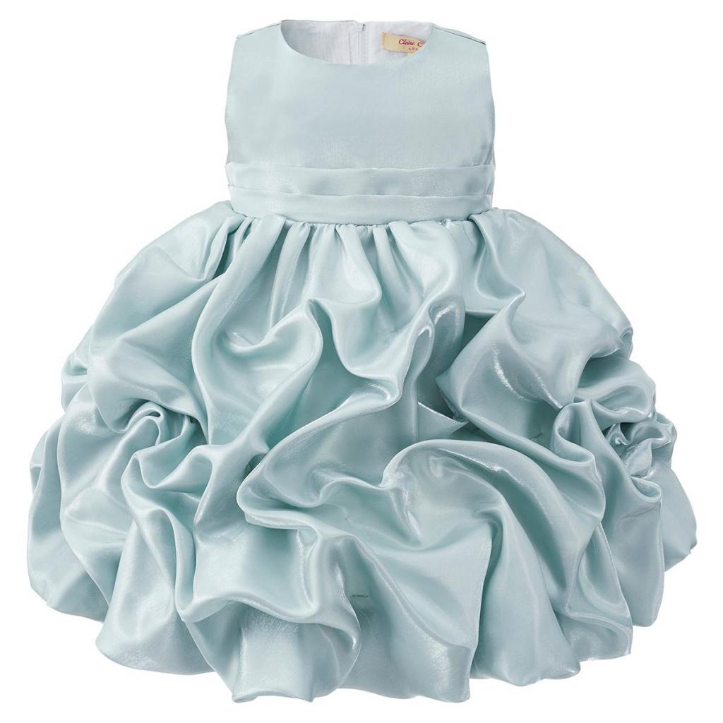 Tia London 67562MINTBLUE * CC67562G Structured Ruffle Party Dress (6-24 months)