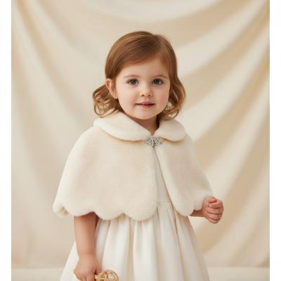 CC906-C  Ivory Cape with Diamante Clasp  (0-24 months)