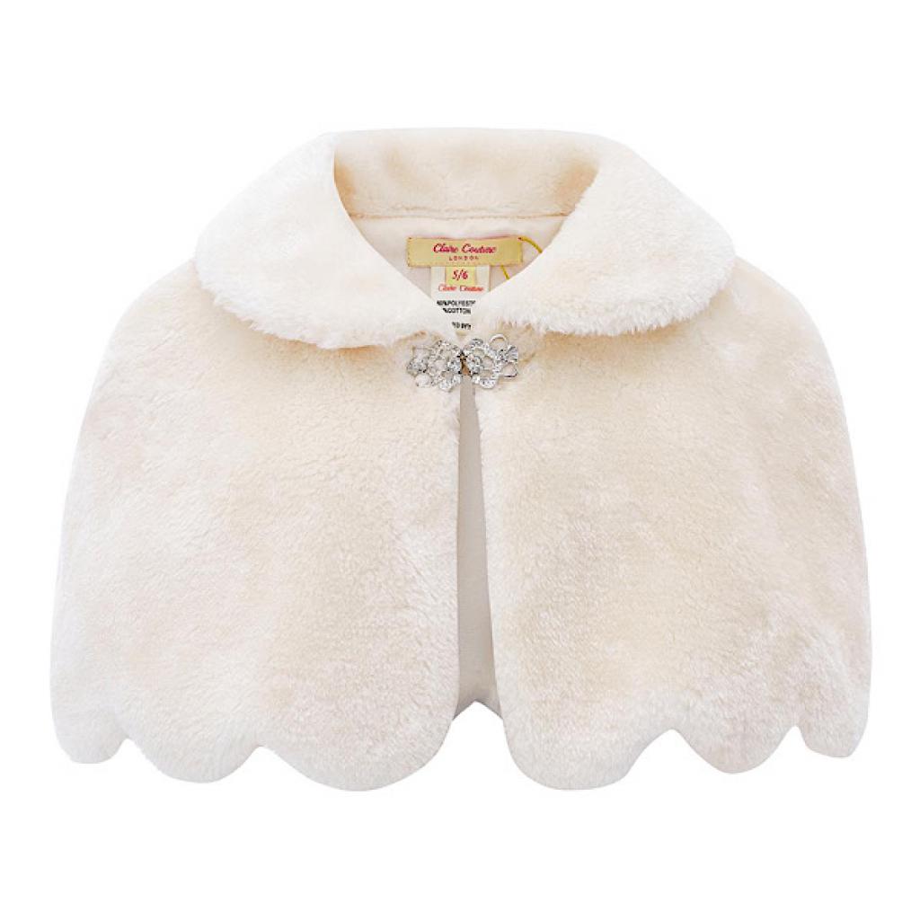 Claire Couture CC906BEIGE  CC906C Champagne Cape with Diamante clasp(6-24 months)