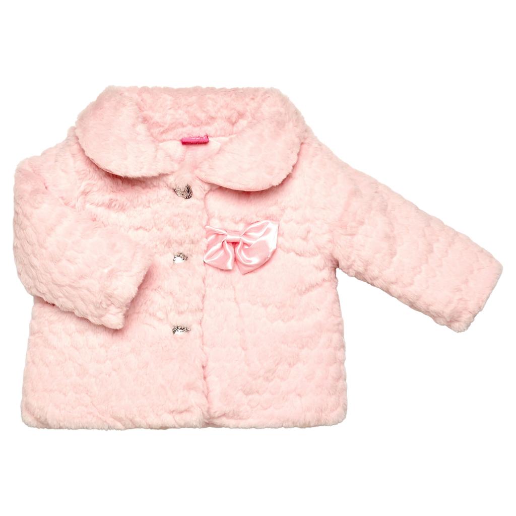 Cutey Couture   CC9258p Honeycomb fur jacket ( 6-24 months)