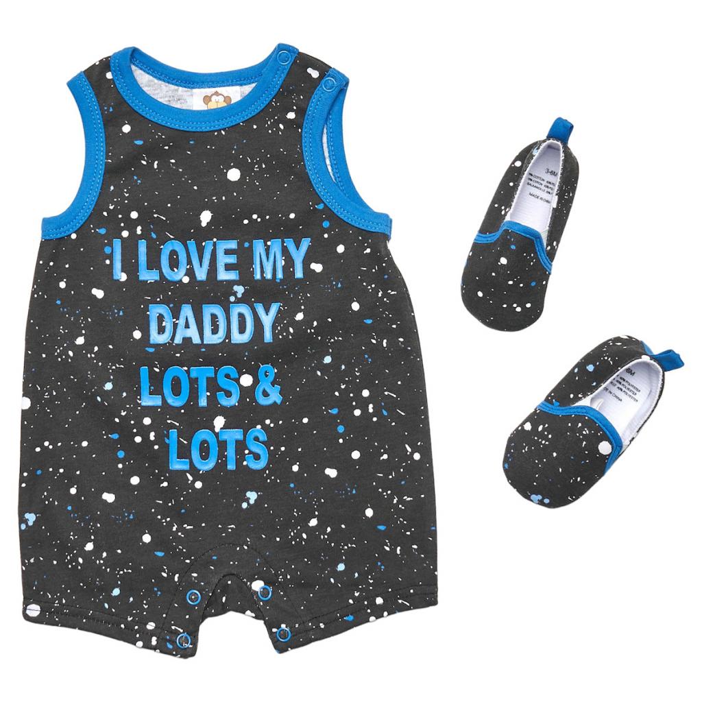 Cheeky Chimp China 5055323190322 CCH8925 "I Love My Daddy" Romper and Shoe ODDS (0-9 months)