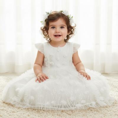 CCS67220-I  Ivory Floral Applique Dress  (6-24 months)