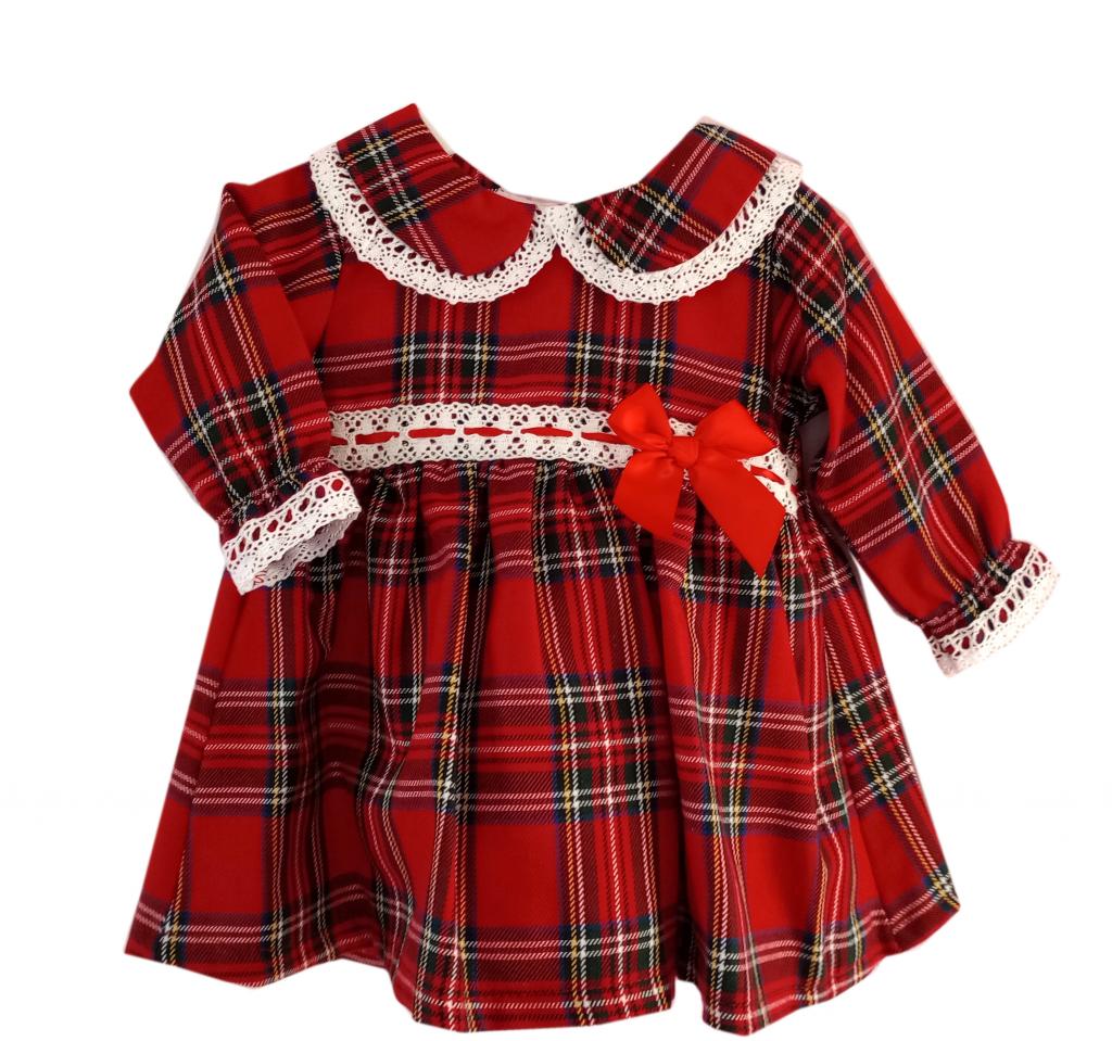 Dizzy Daisy V03 5029711151943 DD2026-R Red Tartan Lace Dress (0-12 months)