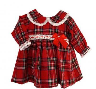 Dizzy Daisy V03 5029711151943 DD2026R Red Tartan Lace Dress (0-12 months)