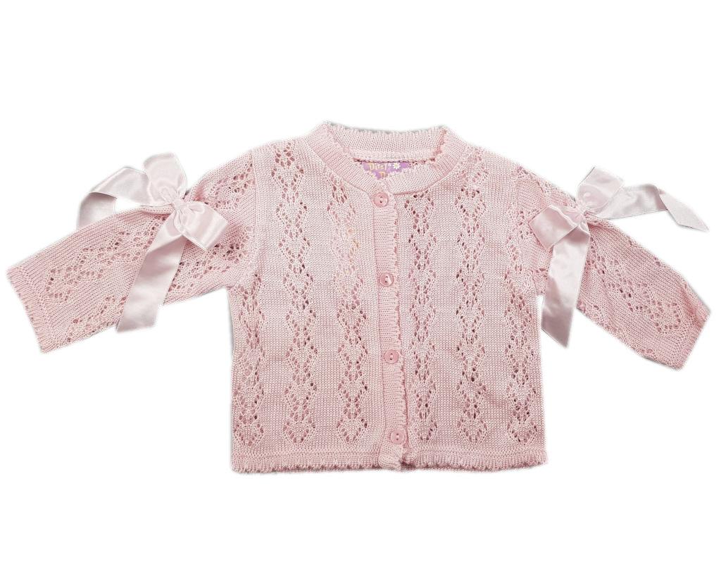 Dizzy Daisy 4112A 5029711162321 DD4202P Pink Cardigan with Bows (0-9 months)